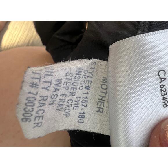 Mother Insider Crop Step Fray Guilty Racer Black Sz 28‎ Jeans Raw Hem - Picture 12 of 16